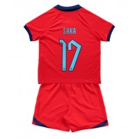 Camisa de Futebol Inglaterra Bukayo Saka #17 Equipamento Secundário Infantil Mundo 2022 Manga Curta (+ Calças curtas)
